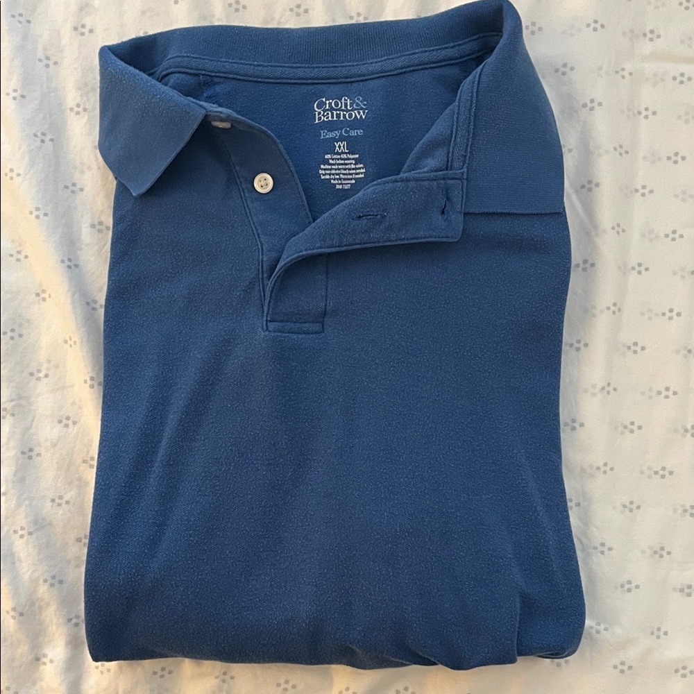 Croft & Barrow Men's Navy Polo Long-Sleeve Shirt